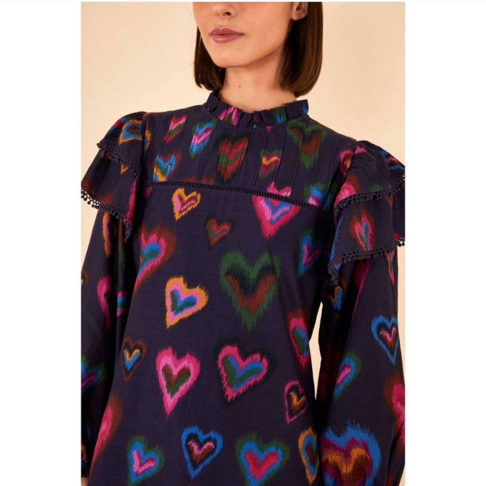 FARM Rio Multicolor Heart Print Mini Dress - Picture 3 of 13